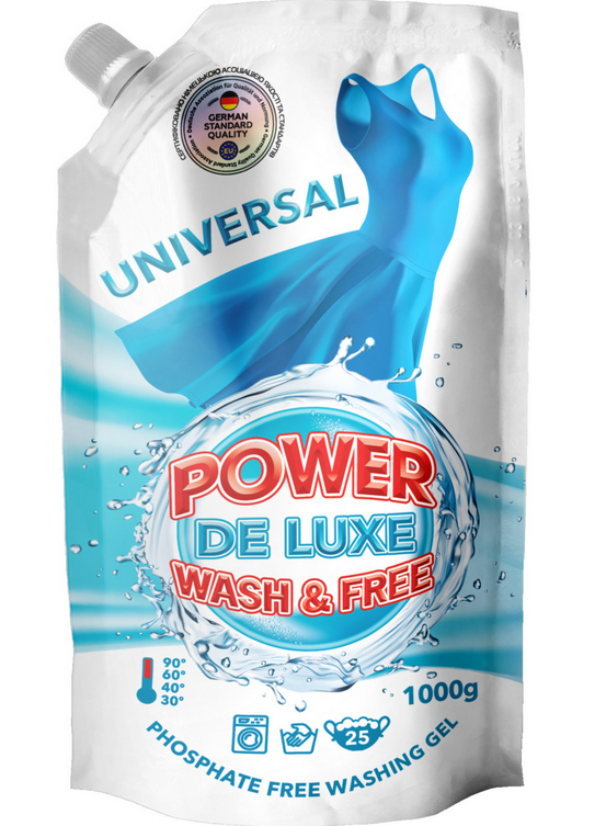 POWER DE LUXE Гель для прання універсальний 1000г (DOYPACK)